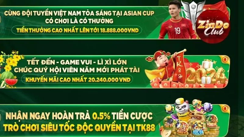 Khuyễn mãi Zindo ngập tràn cho người chơi