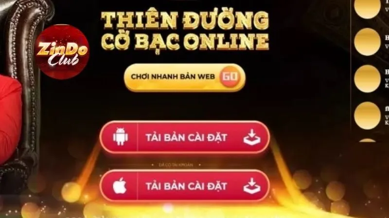 Lựa chọn phiên bản app Zindo cho Android